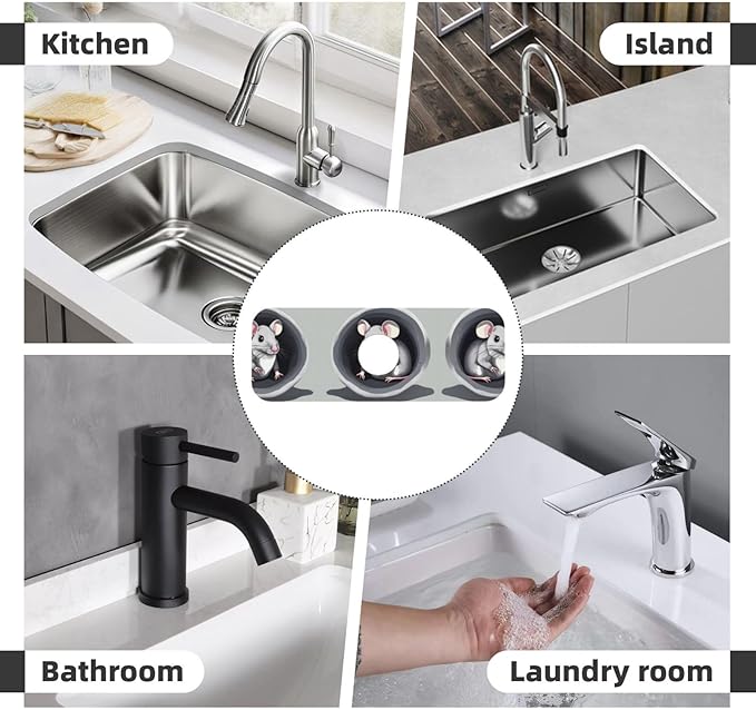 Mouse in the Hole Printed Faucet Absorbent mat, Suitable for bathrooms, Kitchens, and Other Sink Areas.