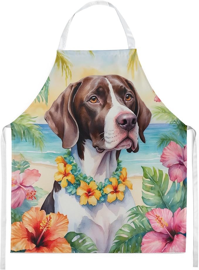 Caroline's Treasures Pointer Luau Apron Cooking Kitchen Server Baking Crafts Gardening for Adult Women Men, Unisex, Large, Multicolor