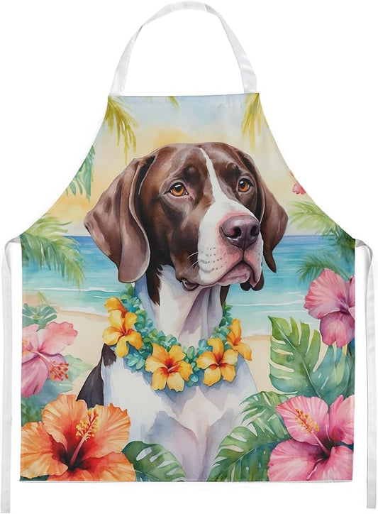 Caroline's Treasures Pointer Luau Apron Cooking Kitchen Server Baking Crafts Gardening for Adult Women Men, Unisex, Large, Multicolor