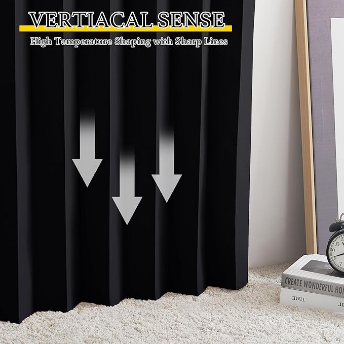 NICETOWN Thermal Insulated Blackout Curtains for French Door, Small Window Tiers Privacy for Bathroom Kitchen Laundry RV for Caravan, 38 inch Wide by 36 in Long, Black, 1 Panel