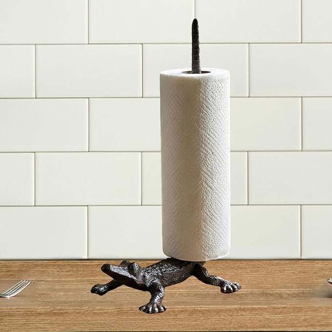 Amagogo Alligator Paper Towel Holder Stand Decorative, Professional, Premium, Kitchen Use, Durability Paper Roll Holder