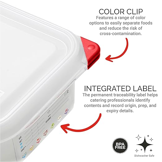 Araven Airtight Container, Food Pan with Lid for Storage in Kitchen and Restaurant, 10.5 Qt, 1 Count, Clear