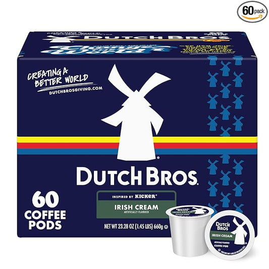 Dutch Bros Irish Cream Flavored Coffee inspired by Kicker®, 60 Count, Medium Roast, Single Serve Coffee Pods for Keurig K-Cup Brewers