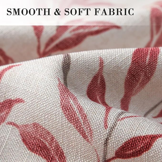VOGOL 36 Inch Kitchen Curtains, Half Curtains 2 Panels Rod Pocket Cafe Tier Curtain for Porch Living Room Bedroom, 30 x 36 Inch, Red