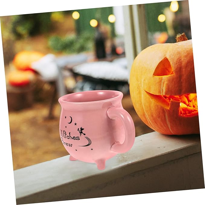 Didiseaon Ceramic Cauldron Mug for Halloween Unique Witch Mug for Drinks Spooky Decorative Cup for Home Office Cafe for Friends