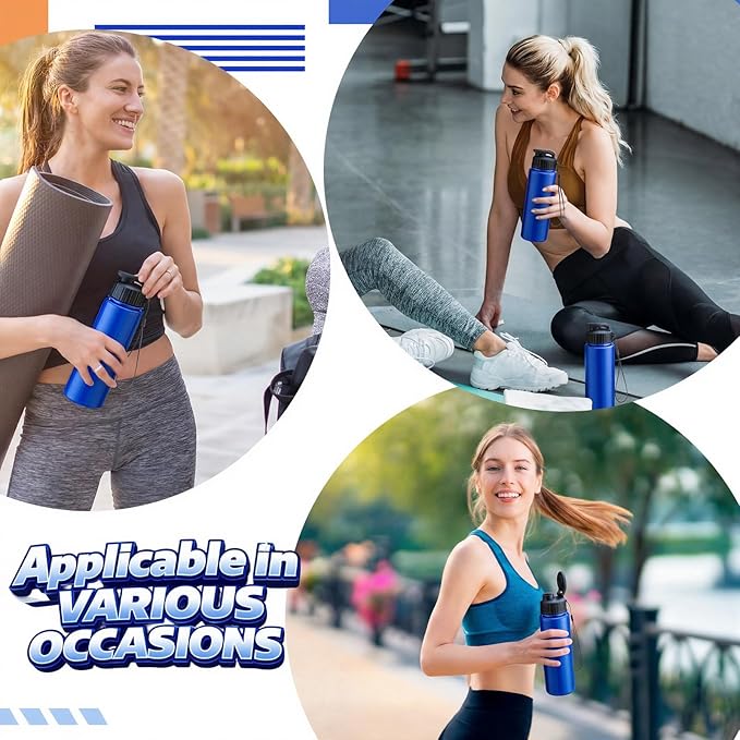 Mifoci 20 Pieces Water Bottle Bulk 17 oz Plastic Water Bottles Bulk Gym Sports Adults Reusable Large Bottles with Leak Proof Flip Top for Party Outdoor (Solid Blue)