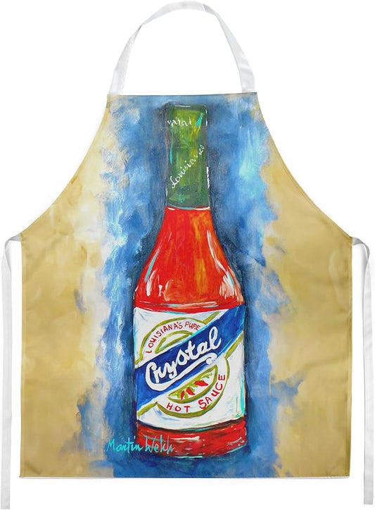 Caroline's Treasures Hot Sauce Crystal Blue Apron Cooking Kitchen Server Baking Crafts Gardening for Adult Women Men, Unisex, Large, Multicolor