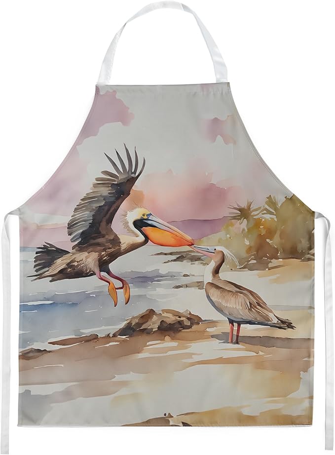 Caroline's Treasures Pelican Apron Cooking Kitchen Server Baking Crafts Gardening for Adult Women Men, Unisex, Large, Multicolor