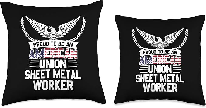 American Union Sheet Metal Worker Pride Throw Pillow