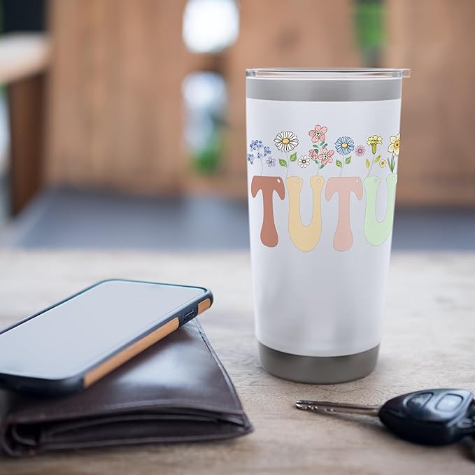 Tutu Gifts Women Wildflower Floral Design Tutu Stainless Steel Insulated Tumbler