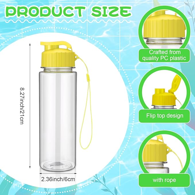 Mifoci 20 Pieces Water Bottle Bulk 17 oz Plastic Water Bottles Bulk Gym Sports Adults Reusable Large Bottles with Leak Proof Flip Top for Party Outdoor (Stylish Colors)
