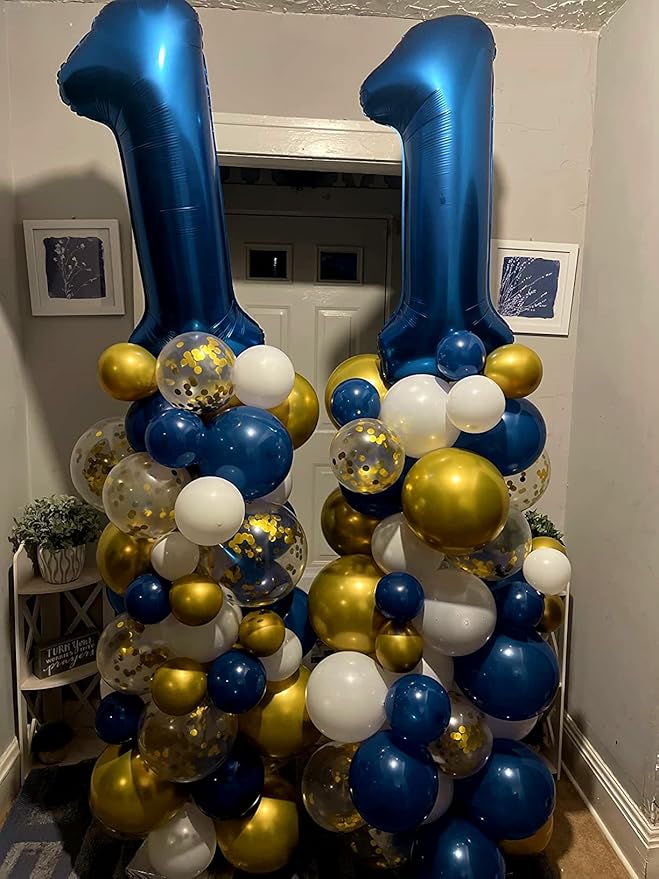 Dark Blue 11 Balloon, 40 Inch Number Balloons, Birthday Balloon Party Decoration for 11st Girls Boys, Anniversaries, Celebration Party, Graduation