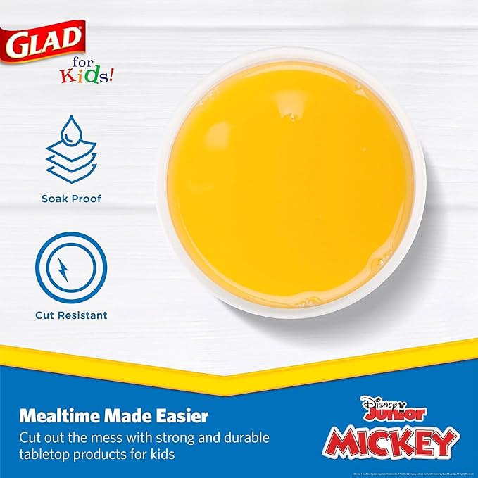 Glad for Kids Disney Mickey and Friends Disposable Paper Cups, Mickey Mouse - Heavy Duty Soak-Proof Kid-Friendly Drinking Cups, Great for Everyday Meals and Snacks, 9 oz, 24 Count - 10 Pack