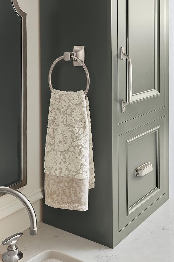 Amerock BH36012 Highland Ridge 7-7/16" Wall Mounted Towel Ring - Brushed Nickel