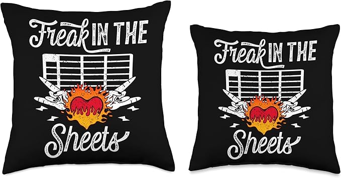Funny Payroll Accountant Shirts For Women And Men Funny Payroll Accountant Spreadsheet Freak in The Sheets Throw Pillow, 18x18, Multicolor