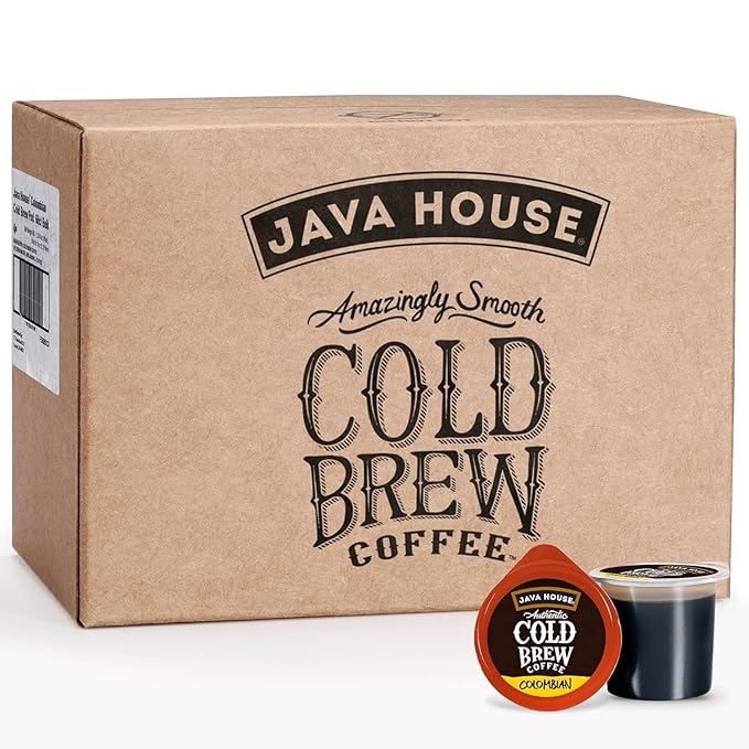Java House Cold Brew Coffee, Colombian Medium Roast Coffee Concentrate Liquid Pods - 1.35 Fluid Oz (Pack of 60) Enjoy Hot or Iced