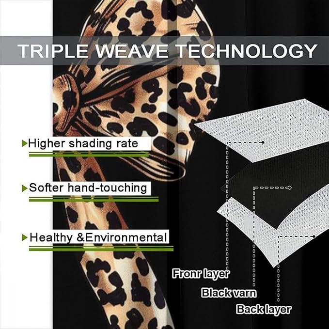 Bow Blackout Curtain,African Cheetah Leopard Girls Women Modern Fashion Window Curtains for Kitchen Bedroom Cafe Dining Room Office Living Room Drapes,42x45 in