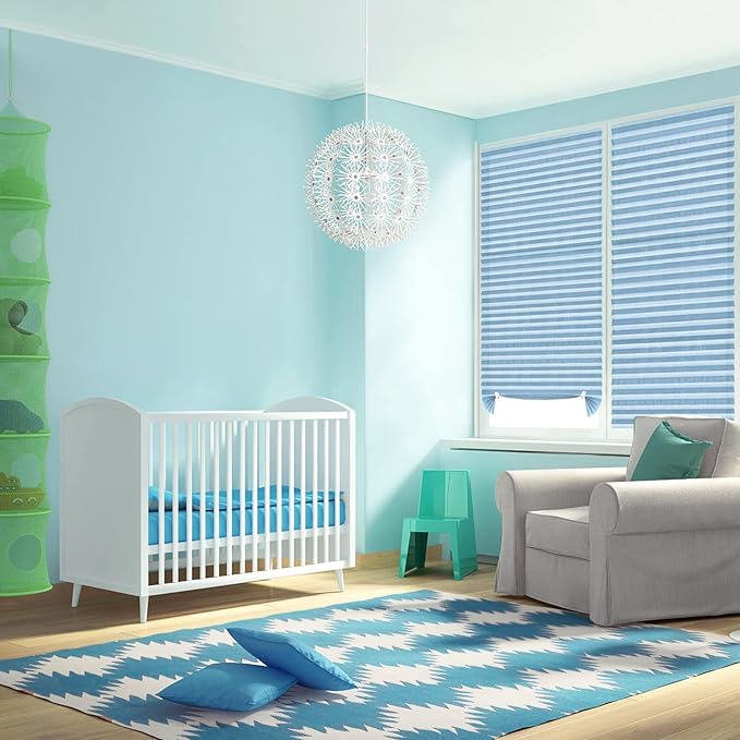 MALOKI Pleated Window Blinds,Temporary Blinds Cordless No Drill Paper Shades for Window Door Stick on No Screw Room Darkening Shades for Bedroom Bathroom Kitchen