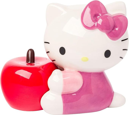 Silver Buffalo Sanrio Hello Kitty 3D Ceramic Salt and Pepper Shaker Set, 5.25” L x 2.6” W x 4” H