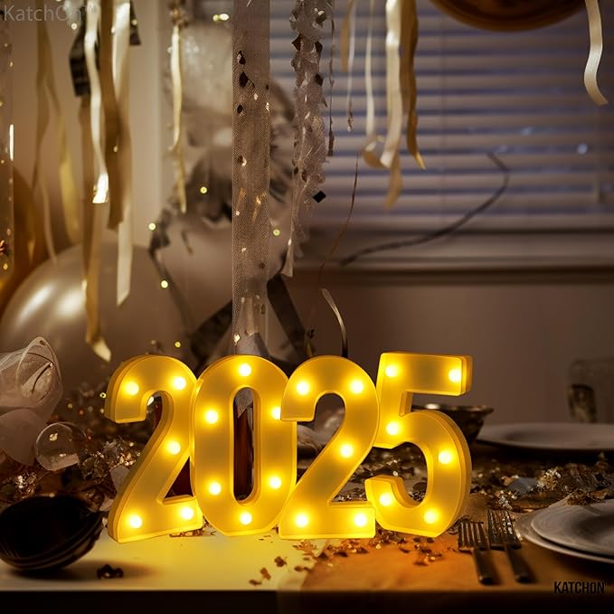 KatchOn, LED Light Up Numbers 2025-8.2 Inch, Light Up 2025 Sign | 2025 Number Light Up Sign for Happy Graduation Decorations 2025 | LED Graduation 2025 Sign for 2025 Graduation Party Decorations