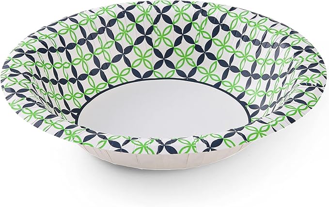 Glad Round Disposable Paper Bowls, Happy Daisies Design - Heavy Duty, Soak-Proof, Cut-Resistant, Microwavable Paper Bowls for All Foods and Daily Use, 16 oz, 40 Count - 6 Pack