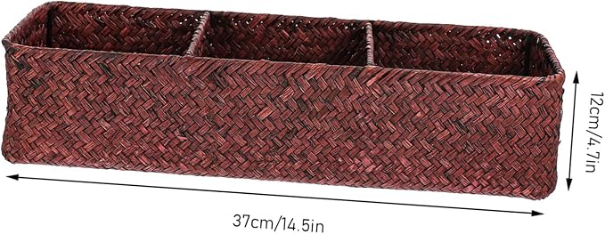 CHILDWEET Sturdy Seagrass Basket Handles Wicker Storage Basket for Home Organizing