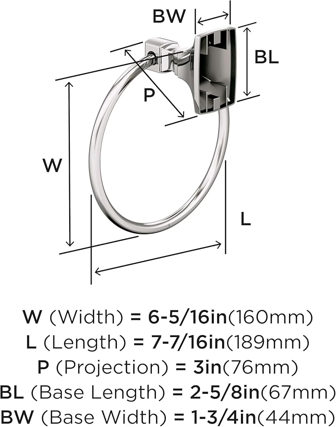 Amerock Highland Ridge Polished Nickel Closed Towel Ring, BH36012PN