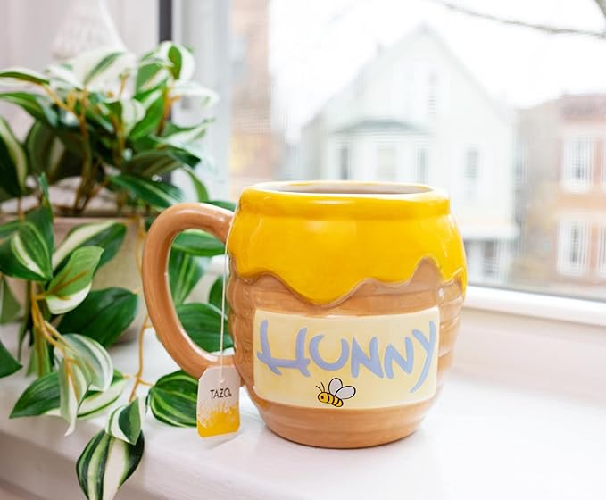 Silver Buffalo Winnie the Pooh Honey "Hunny" Pot Ceramic 3D Sculpted Coffee Mug, 23 Ounces