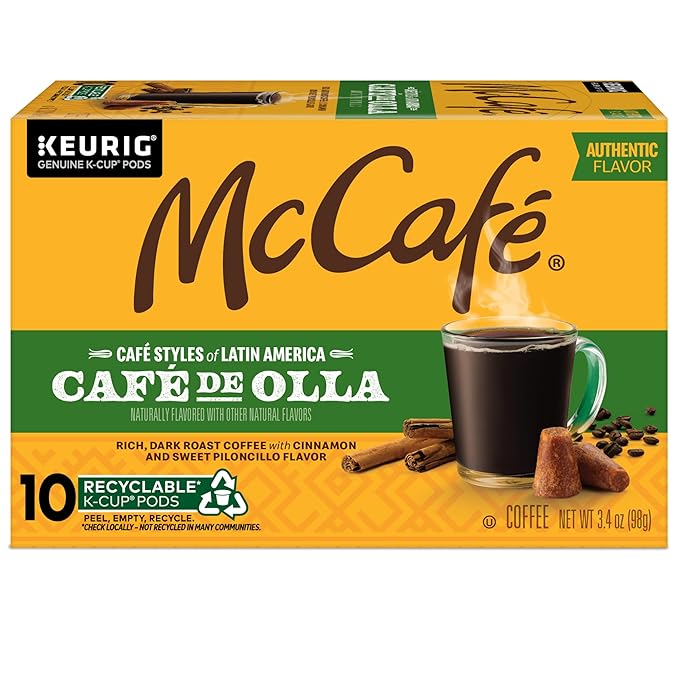 McCafe Cafe Styles of Latin America Cafe de Olla, Keurig Single Serve K-Cup Coffee Pods, 60 Count (6 Packs of 10)