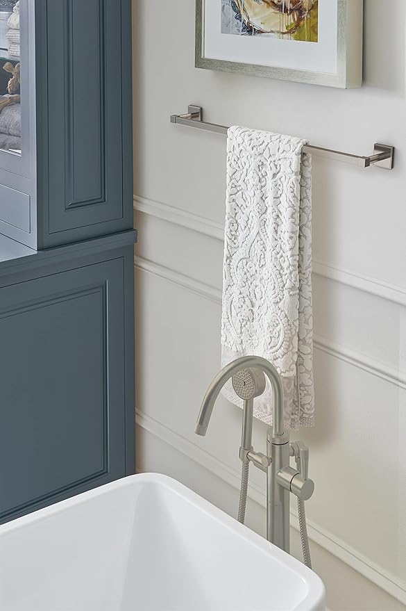 Amerock BH36074G10 | Brushed Nickel Towel Bar | 24 in (610 mm) Towel Rack | Appoint | Bathroom Towel Holder | Bathroom Hardware | Bath Accessories