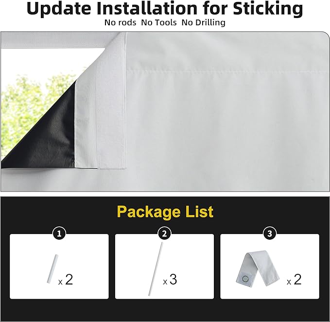 NICETOWN 100% Blackout Roller Shades, No Tools No Drill Cordless Blinds for Windows, Thermal Insulated Privacy French Door Window Shades for Bedroom Kitchen (26" W x 64" L, Greyish White, 1 Panel)