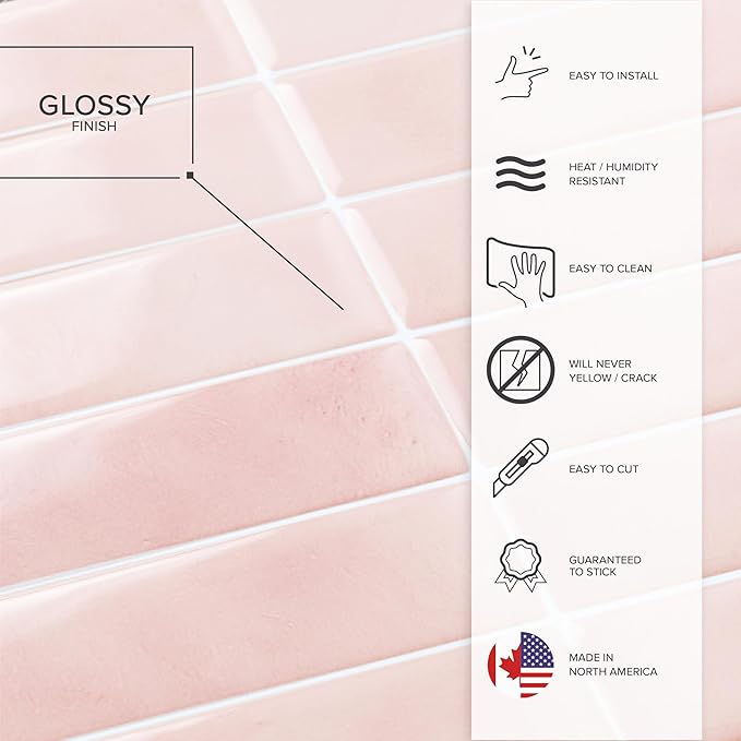 SMART TILES Peel and Stick Backsplash - 5 Sheets of 11.43" x 9" - 3D Adhesive Peel and Stick Tile Backsplash for Kitchen, Bathroom, Wall Tile