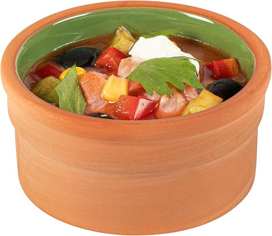 Restaurantware Terracotta Cazuela Bowls 2 Pack of 5 oz Durable Rustic Serving Dish Glazed Oven-Safe Bowl Freezer-Safe Tapas Dish Microwave-Safe Dishwasher-Safe