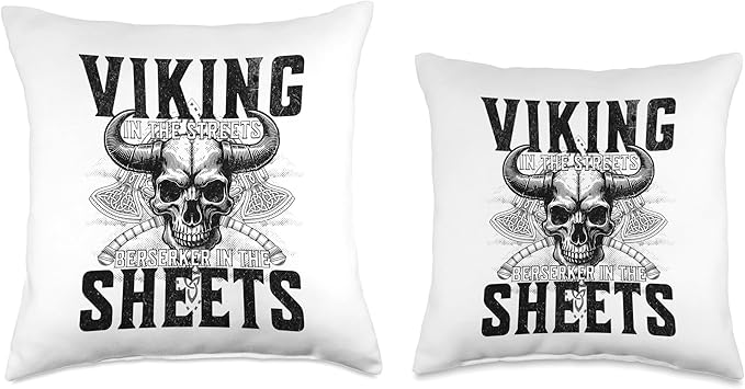 Funny Dad Viking Men Saying Berserker In The Sheets Celtic Throw Pillow