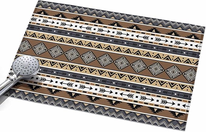 Area Rug 2x3ft, Boho Tribal Stripes Washable Rugs for Living Room Bedroom, Ethnic Borders Arrow Motifs Soft Non-Slip Area Rugs Rectangle Floor Carpet for Dining Room