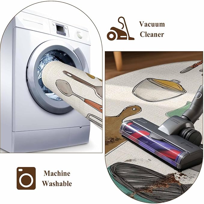 Cooking Kitchenware Kitchen Tool Pattern Rectangle Rugs 5x8ft for Living Room Washable Circle Rug Non-Slip Carpet Soft Mat for Bedroom Dining Room Bathroom Home Holiday Decorations Indoor