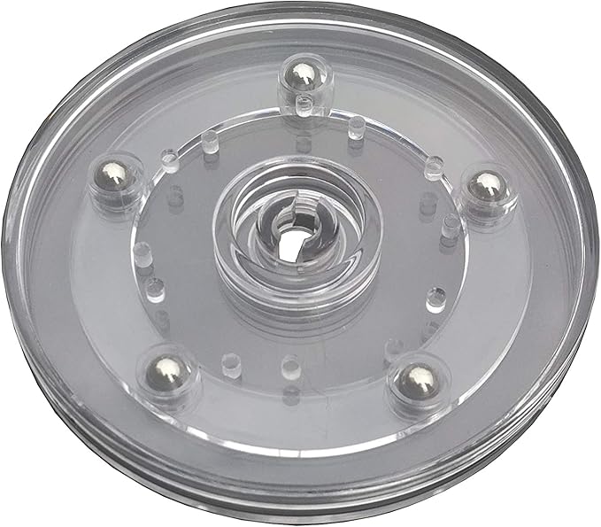 FixtureDisplays® 4" Clear Plastic Spinner Lazy Susan Turntable Organizer for Spice Rack Table Cake Kitchen Pantry Decorating 16971-NPF
