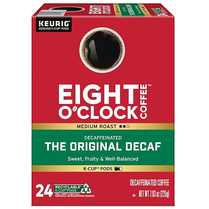 Eight O'Clock Coffee The Original Decaf, Single-Serve K-Cup Pods, Medium Roast, 96 Count