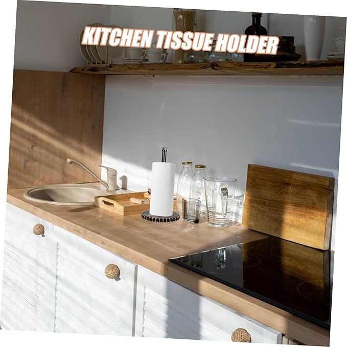 Uonlytech Metal Paper Towel Holder Stand Vintage Industrial Iron Kitchen Organizer for Paper Towel and Wrap Countertop Rack for Home Restaurant Hotel Use