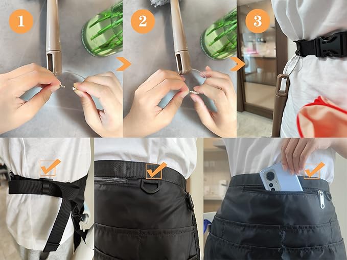 Bafelia Waterproof Cleaning Apron with 7 Pockets, Cleaning Supplies for Housekeeping, Lightweight and Durable Maid Apron