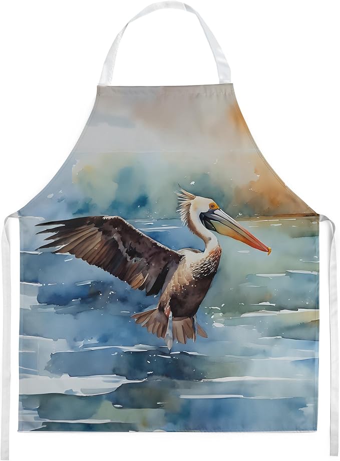 Caroline's Treasures Pelican Apron Cooking Kitchen Server Baking Crafts Gardening for Adult Women Men, Unisex, Large, Multicolor