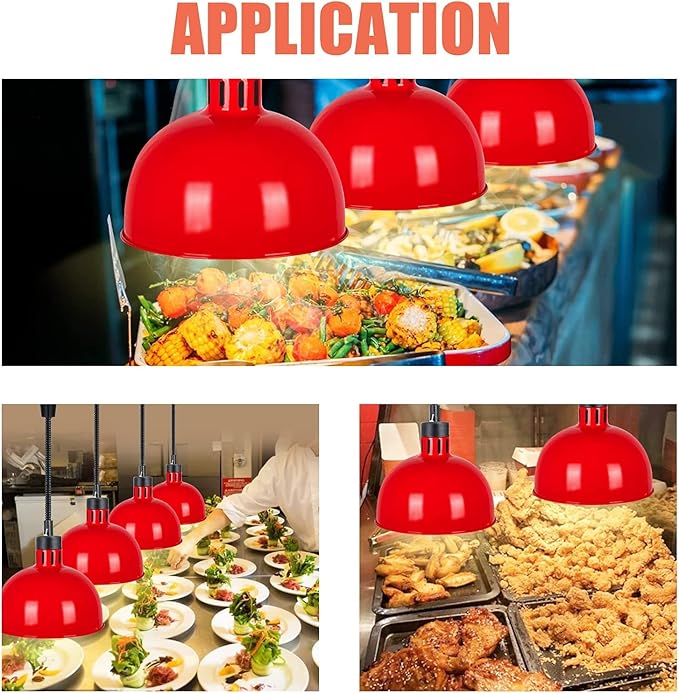 Food Heating lamp Commercial, Hanging Food Heater lamp, Suitable for Buffet Professional Kitchen Heating Equipment, Suitable for Buffet Food Court Restaurants, Restaurant Equipment (Black)