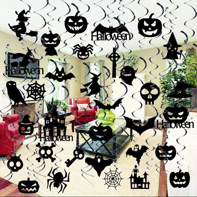 GOER 39 Pcs Halloween Hanging Swirls for Halloween Party Supplies Decorations