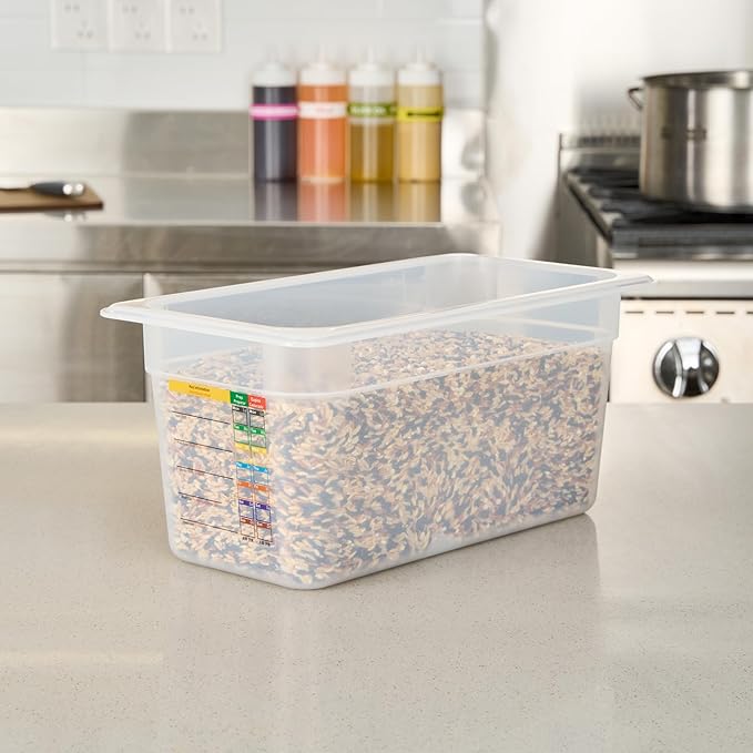 Restaurantware Food Storage Container 10 Pack of 12.7 x 6.8 x 5.9 Inches Plastic Stackable Storage Box White Reusable Label Container Dishwasher Safe For Restaurants And Kitchens