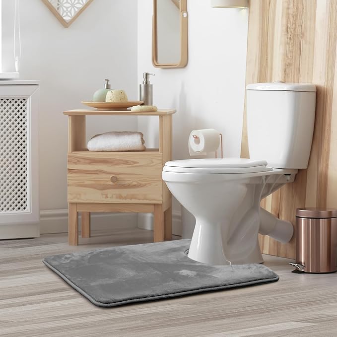 Clara Clark Bathroom Rugs, Velvet Memory Foam Bath Mat, Non-Slip Bath Rugs, Machine Wash, Dries Quickly, Ultra Soft Plush Bath Mats for Bathroom,