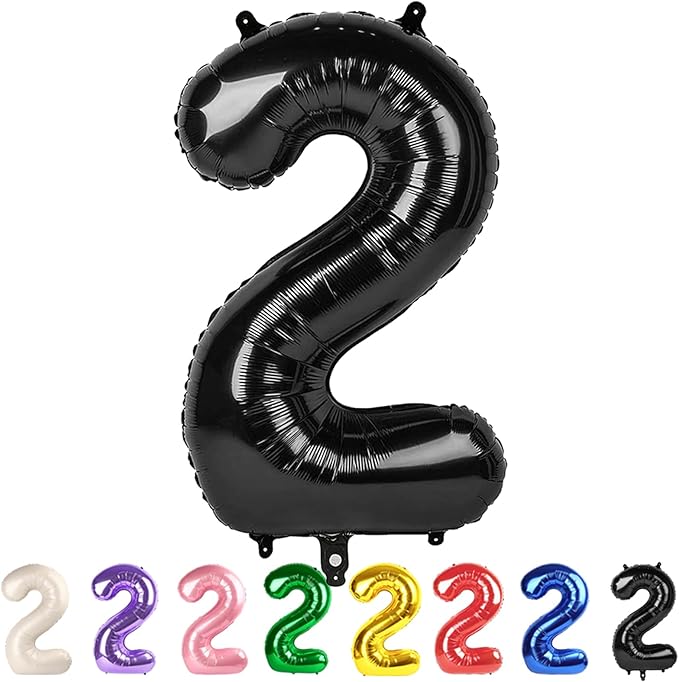 2 Balloon Numbers Black Party Decorations for Women Men, 40 In Big Two Balloons for Engagement, Wedding, Celebration Party, Graduations, Photo Shoot