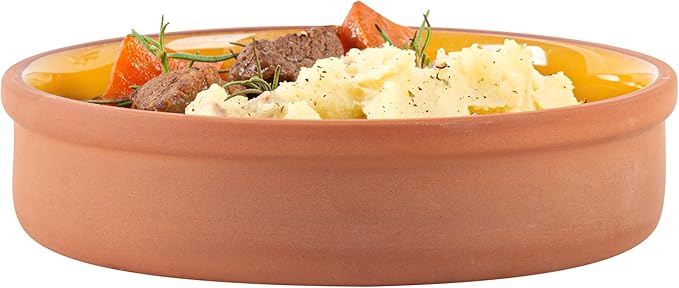 Restaurantware Terracotta Cazuela Bowls 2 Pack of 15 oz Durable Rustic Serving Dish Glazed Oven-Safe Bowl Freezer-Safe Tapas Dish Microwave-Safe Dishwasher-Safe