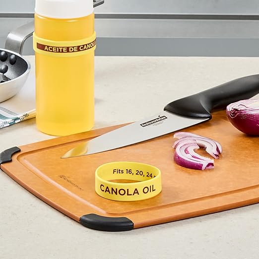 Restaurantware Silicone Squeeze Bottle Band 10 Count 2.75 Inch Dishwasher Safe Condiment Identification Band, Canola Oil Yellow Non-Slip Label Band for Condiment Labeling at Restaurants, Food Trucks