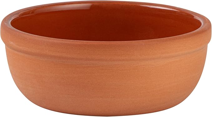 Restaurantware Terracotta Cazuela Bowls 2 Pack of 5 oz Durable Rustic Serving Dish Glazed Oven-Safe Bowl Freezer-Safe Tapas Dish Microwave-Safe Dishwasher-Safe