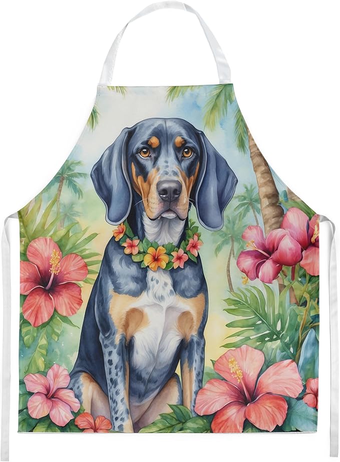Caroline's Treasures Bluetick Coonhound Luau Apron Cooking Kitchen Server Baking Crafts Gardening for Adult Women Men, Unisex, Large, Multicolor